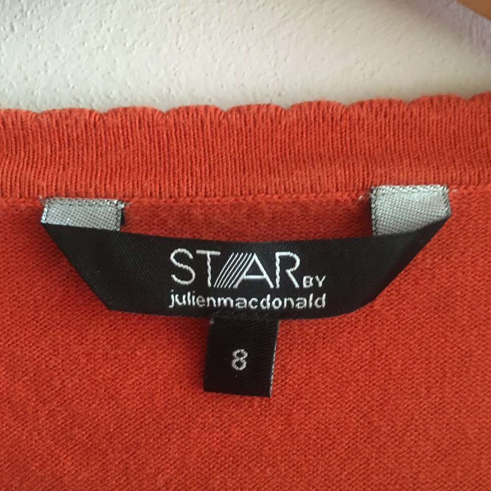 STAR By Julien Mac Donald Pullover Strickpulli Gr. S 36 Orange Bolero Cardigan