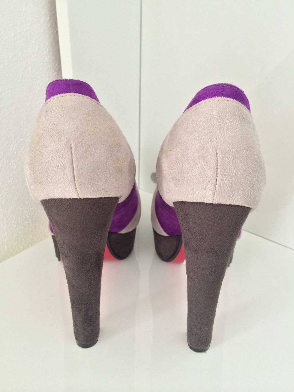 Colorblock Pumps Plateau Lila/Grau