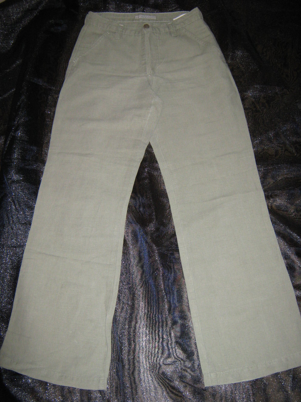VINTAGE Leinen Marlene- Style Schlag Anzug Hose 