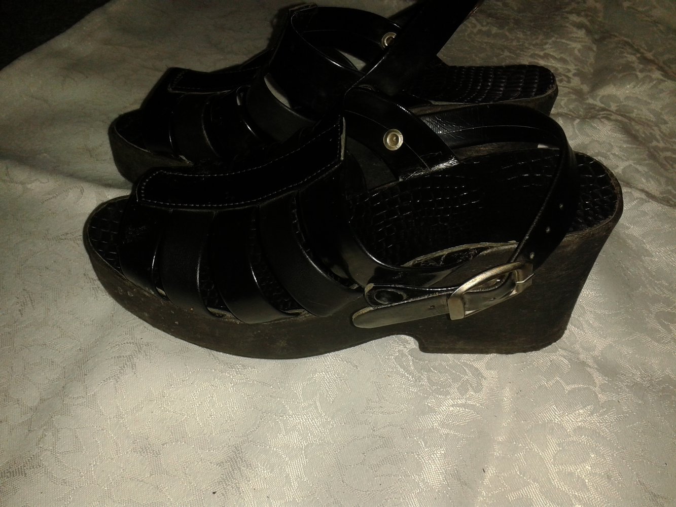 Gladiatoren Sandalen Schwarze plateau Schuhe