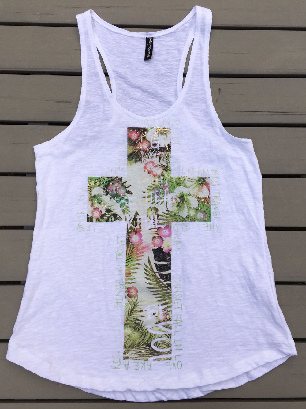 MADONNA Tanktop KREUZ MOTIV Gr. S