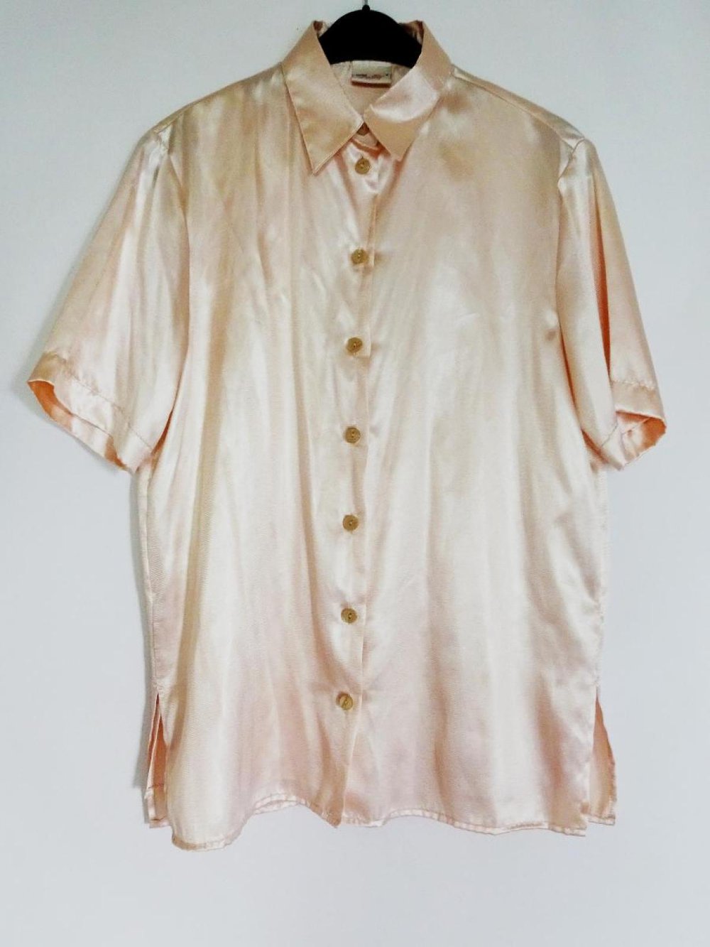 Rosa Satin Twinset Bluse Top Rosé Gr. L Zweiteiler Set