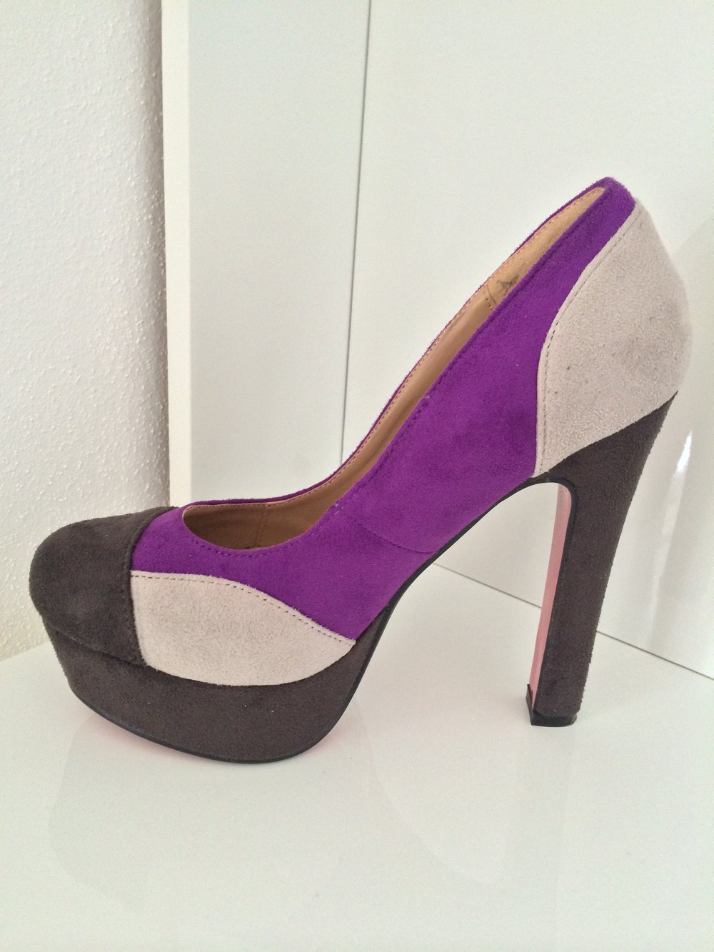 Colorblock Pumps Plateau Lila/Grau