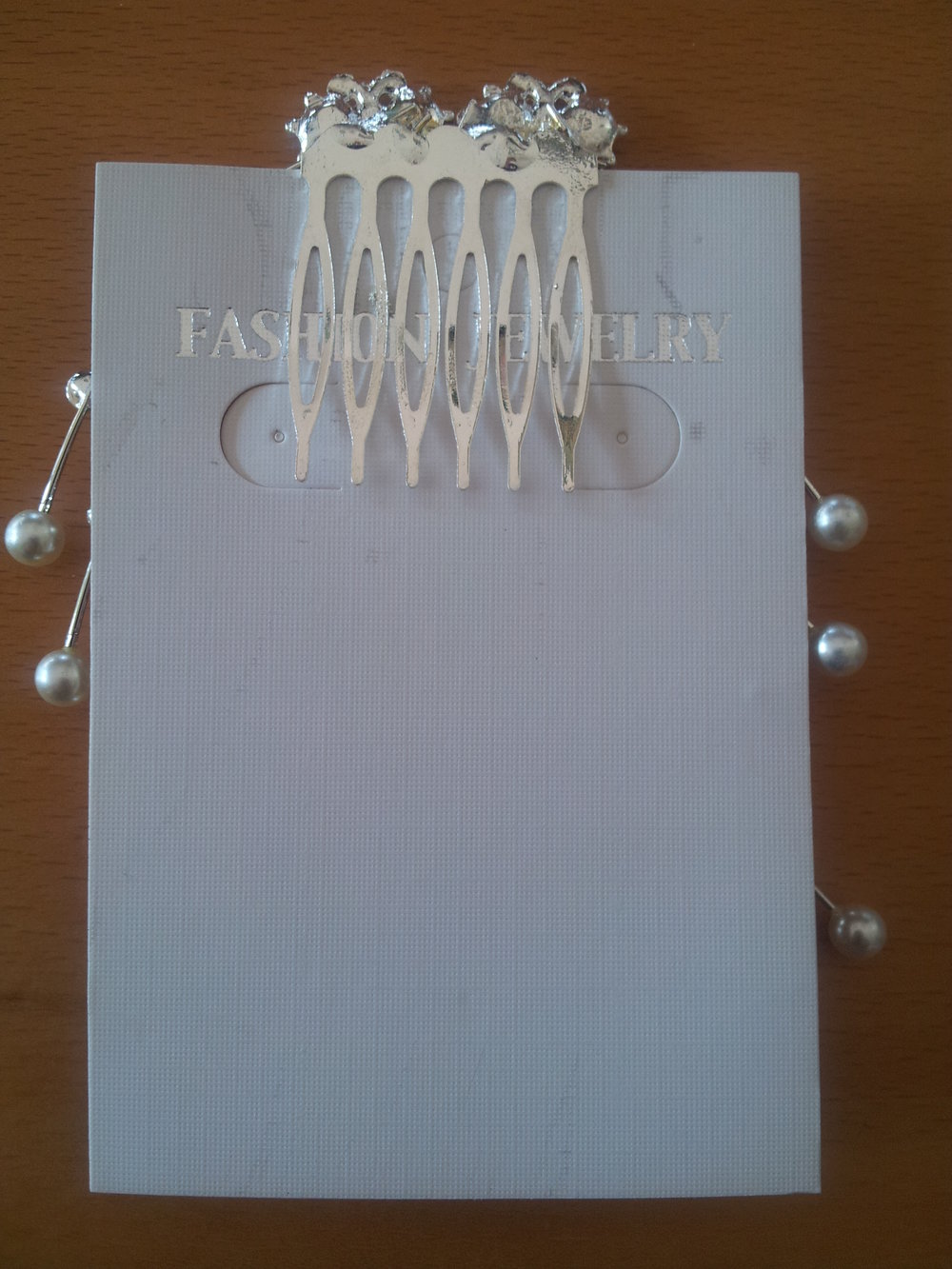 Neu: Haarspange, Strass Steine, Perlen, Silber