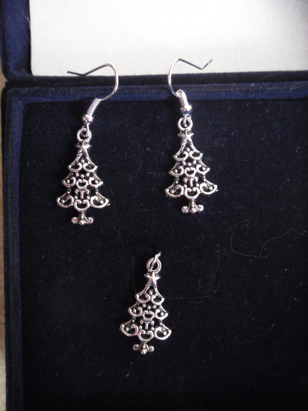 Schmuckset Weihnachtsbaum antiksilberfarben