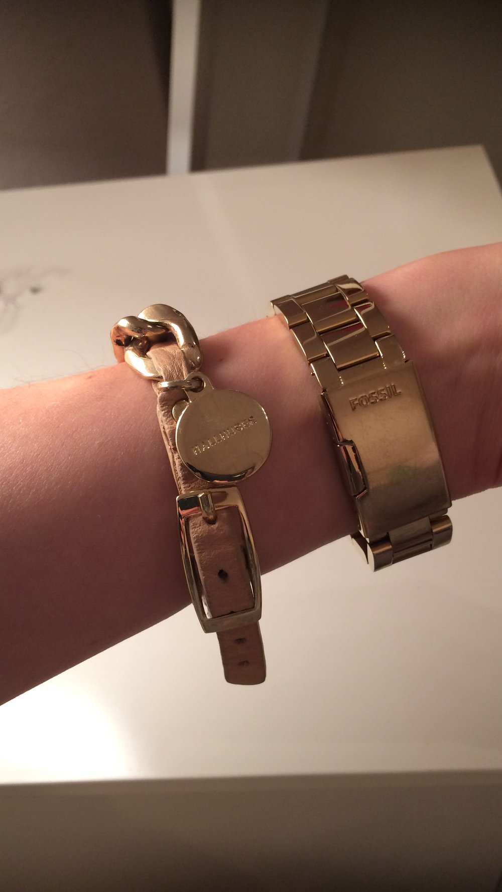 Hallhuber Lederarmband mit gold