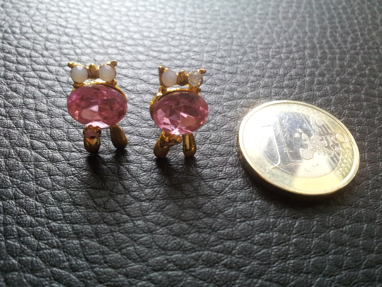 Modeschmuck Ohrringe Ohrstecker Eulen gold rosa weiß