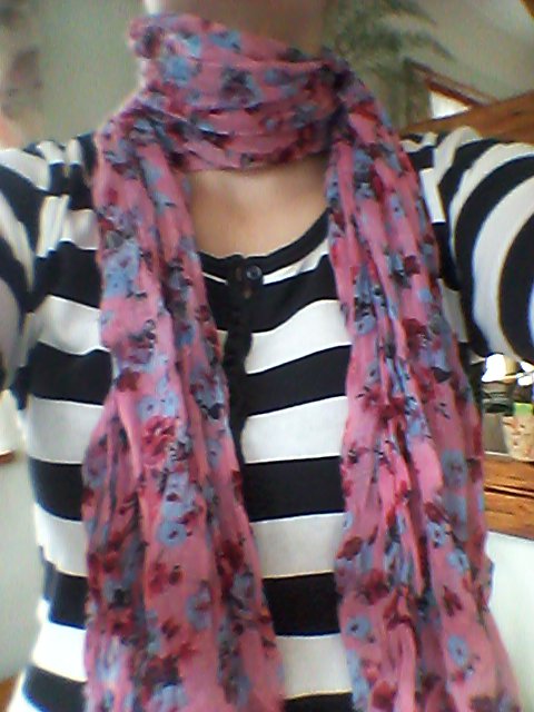 Halstuch leichter Schal Blumen pink