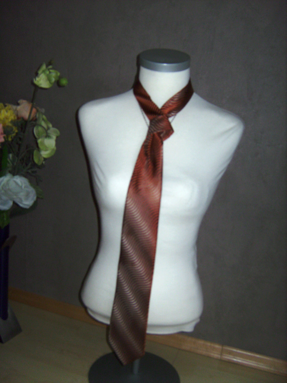 Krawatte, Retro Rostbraun Glamour Herrenkrawatte Bühnen-Accessoire, Uniform 70th, Vintage, Schlips