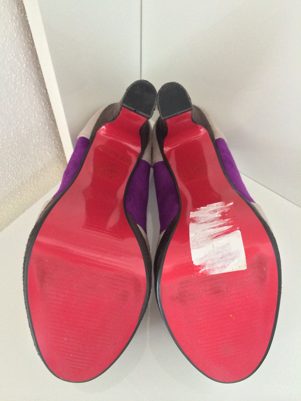 Colorblock Pumps Plateau Lila/Grau