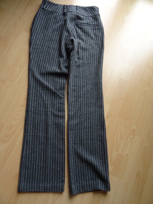 Wollhose Woll Hose Gr. M / 42 dunkel grau mit Nadelstreifen