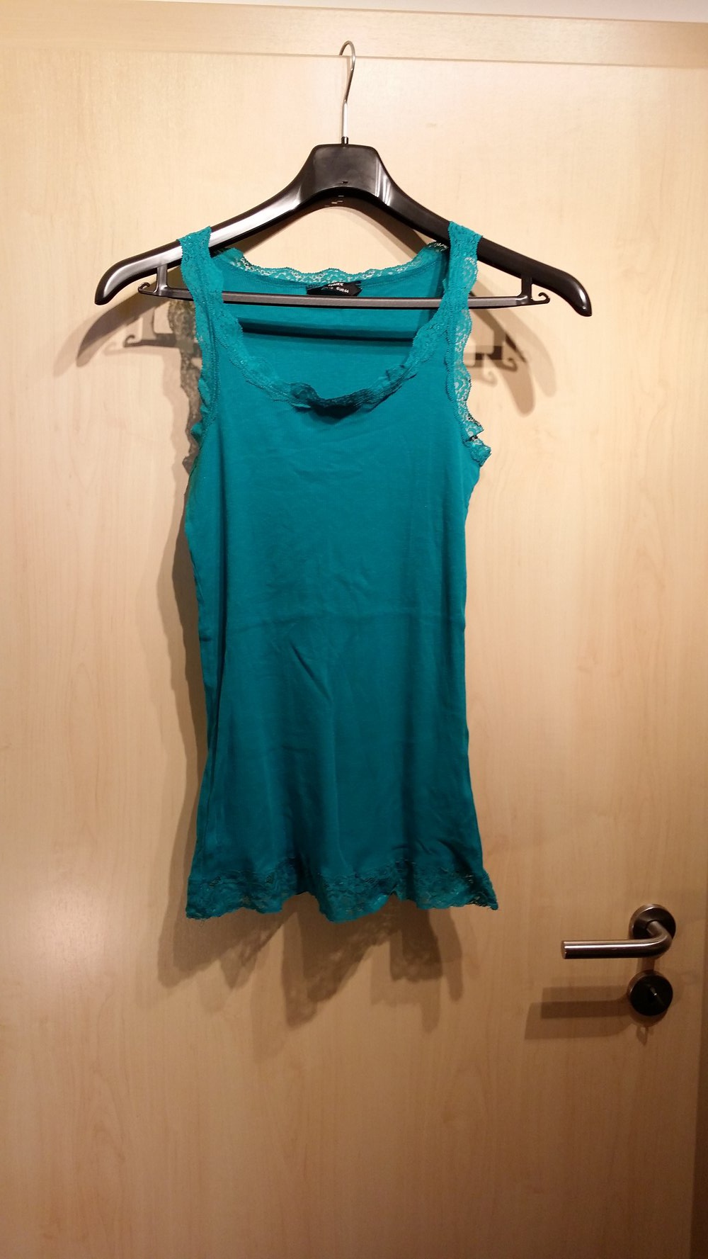 Spitzentop türkis - Damen - schulterfrei