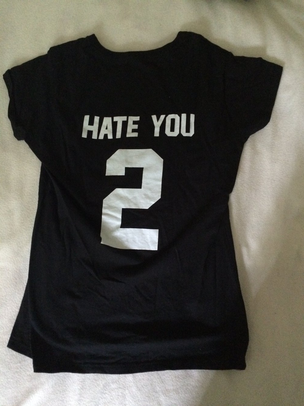 T-Shirt, Shirt, Girlie, Hate you 2 Druck Größe S Gildan