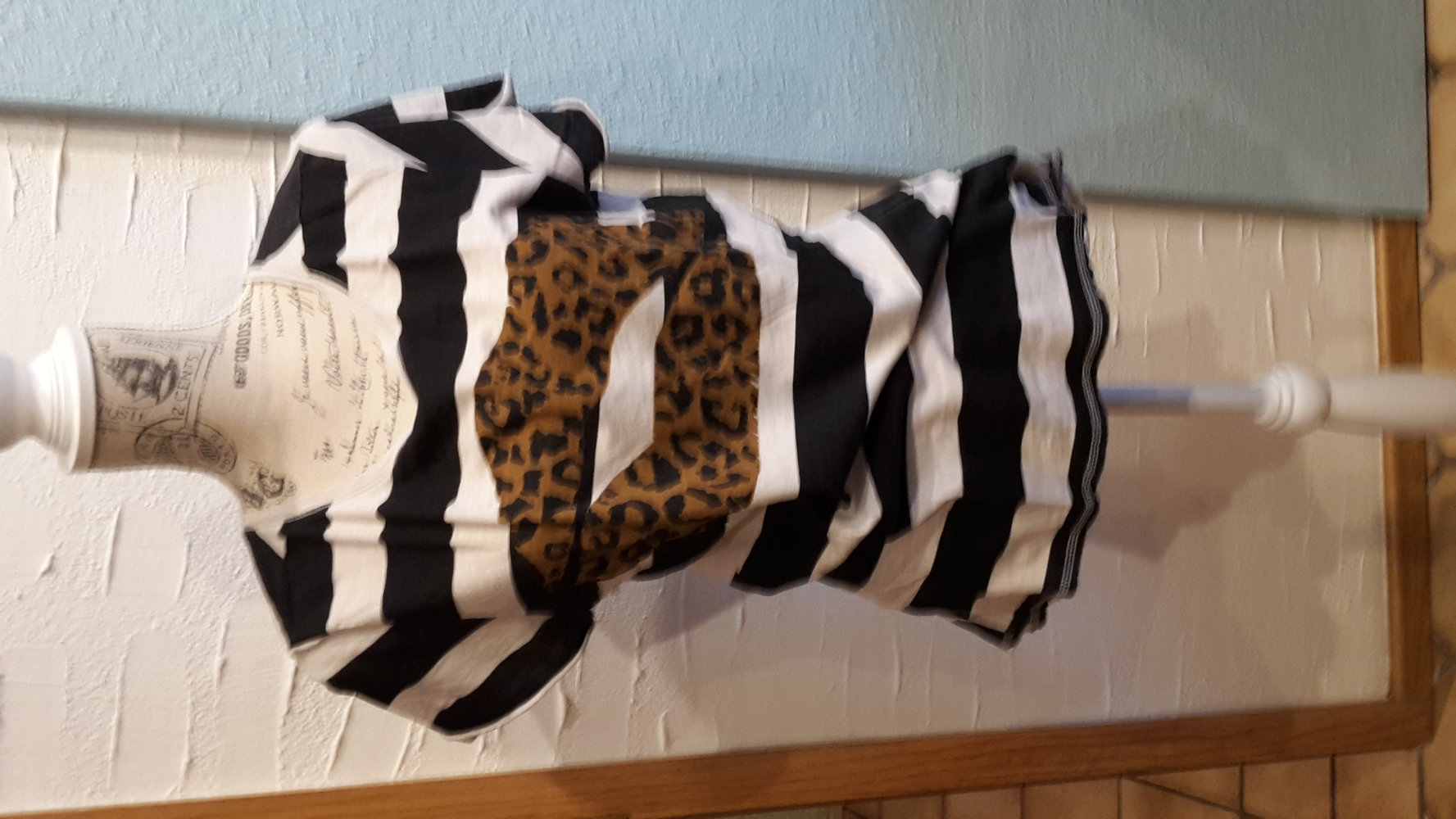 Tshirt, Zara gr. L, leoprint, streifen, schwarz, Kiss, Punk, Emo,