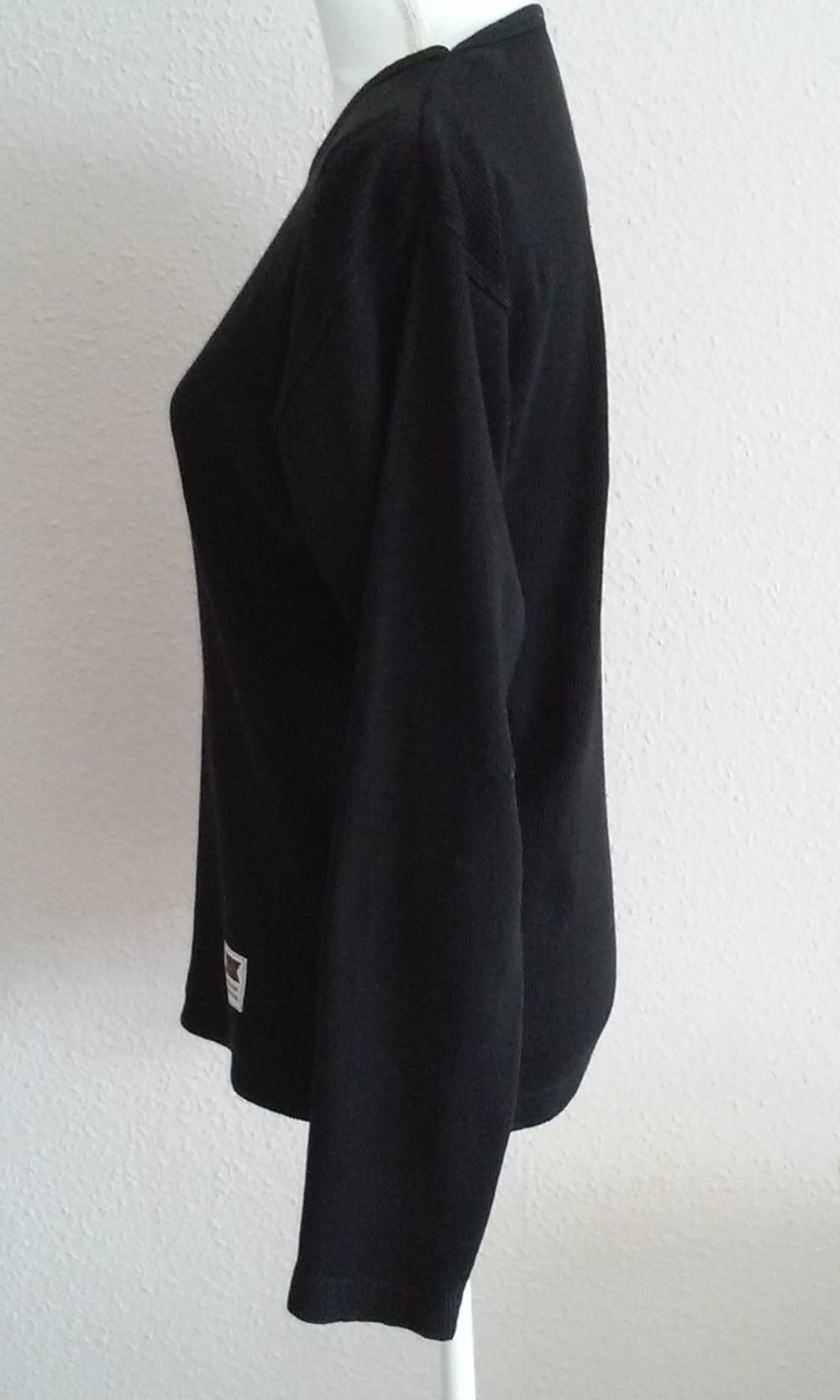 Sweatshirt Langarm Shirt Rundhals Pulli Basic Oberteil/Unterzieher schwarz sportswear