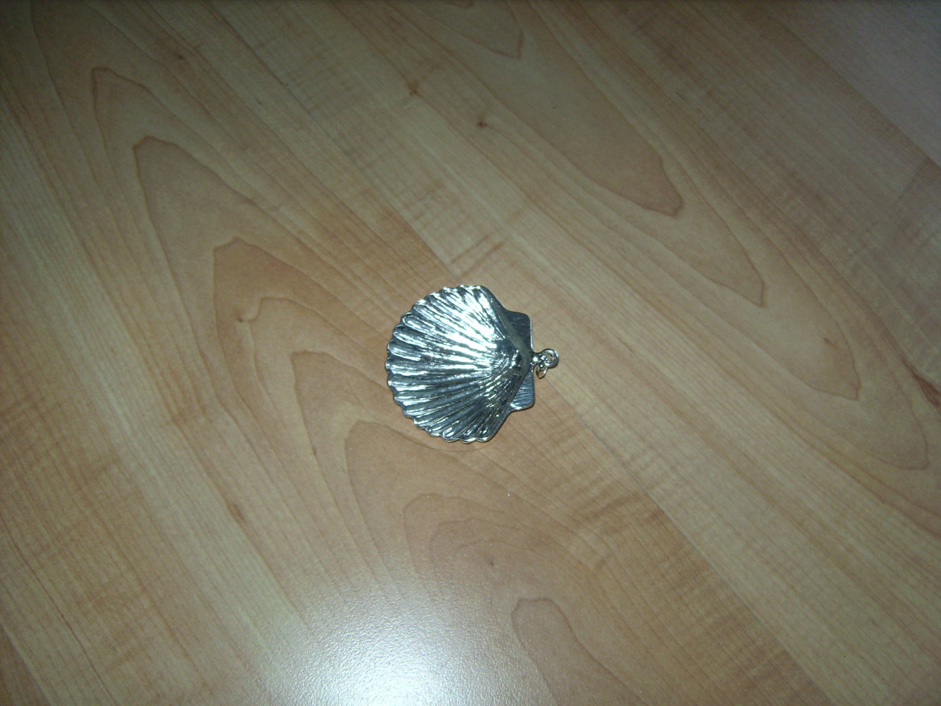 Talisman,Jacobsweg, Ungetragen, schwarz-silberfarben, Jacobsmuschel, Pilgersouvenir Santiago de Compostela, Kette, Taschenrosenkranz, Glücksbringer