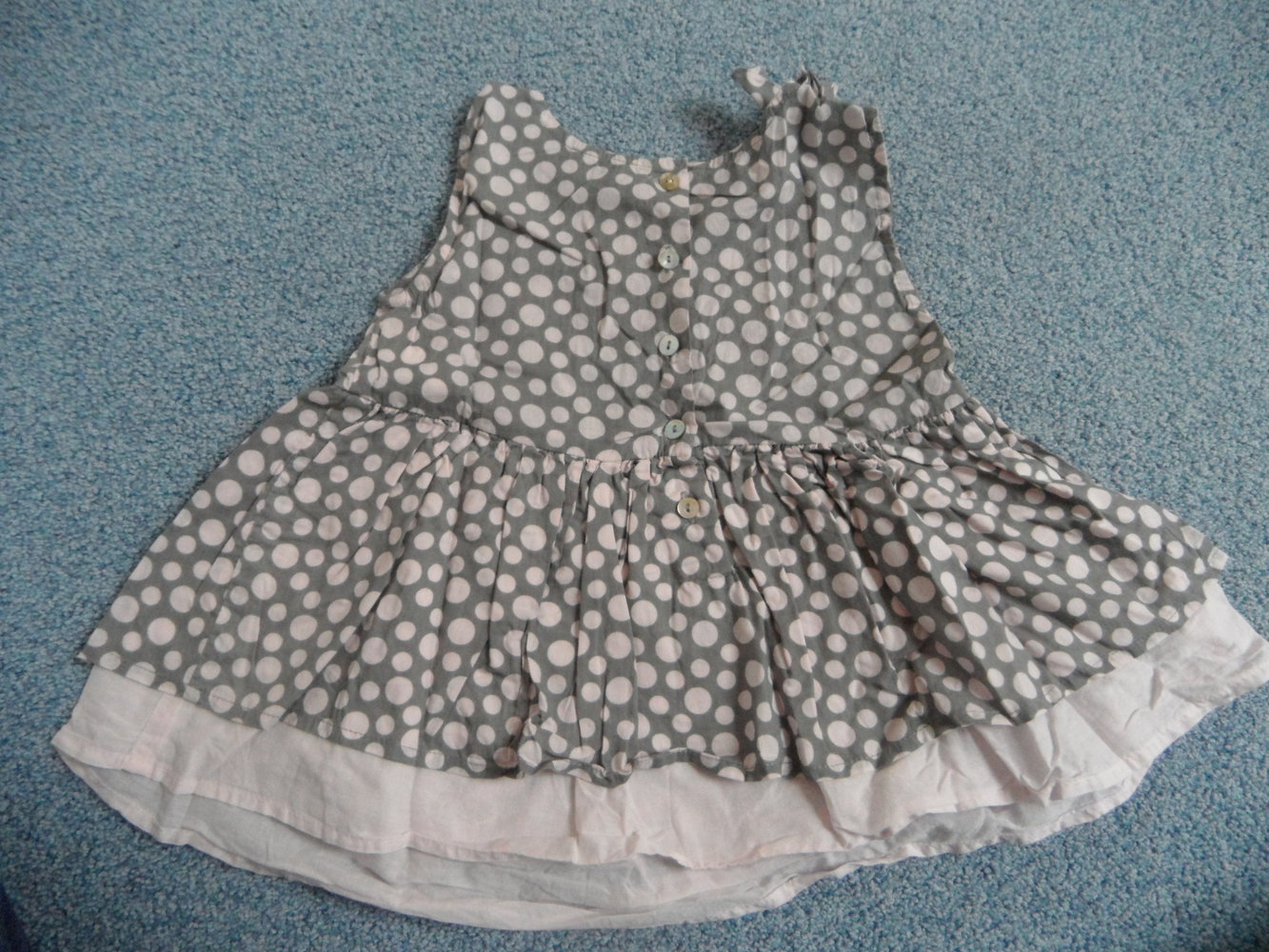 dünne Tunika Bluse für den Sommer Benetton XXS 100 cm Punkte Polka Dots