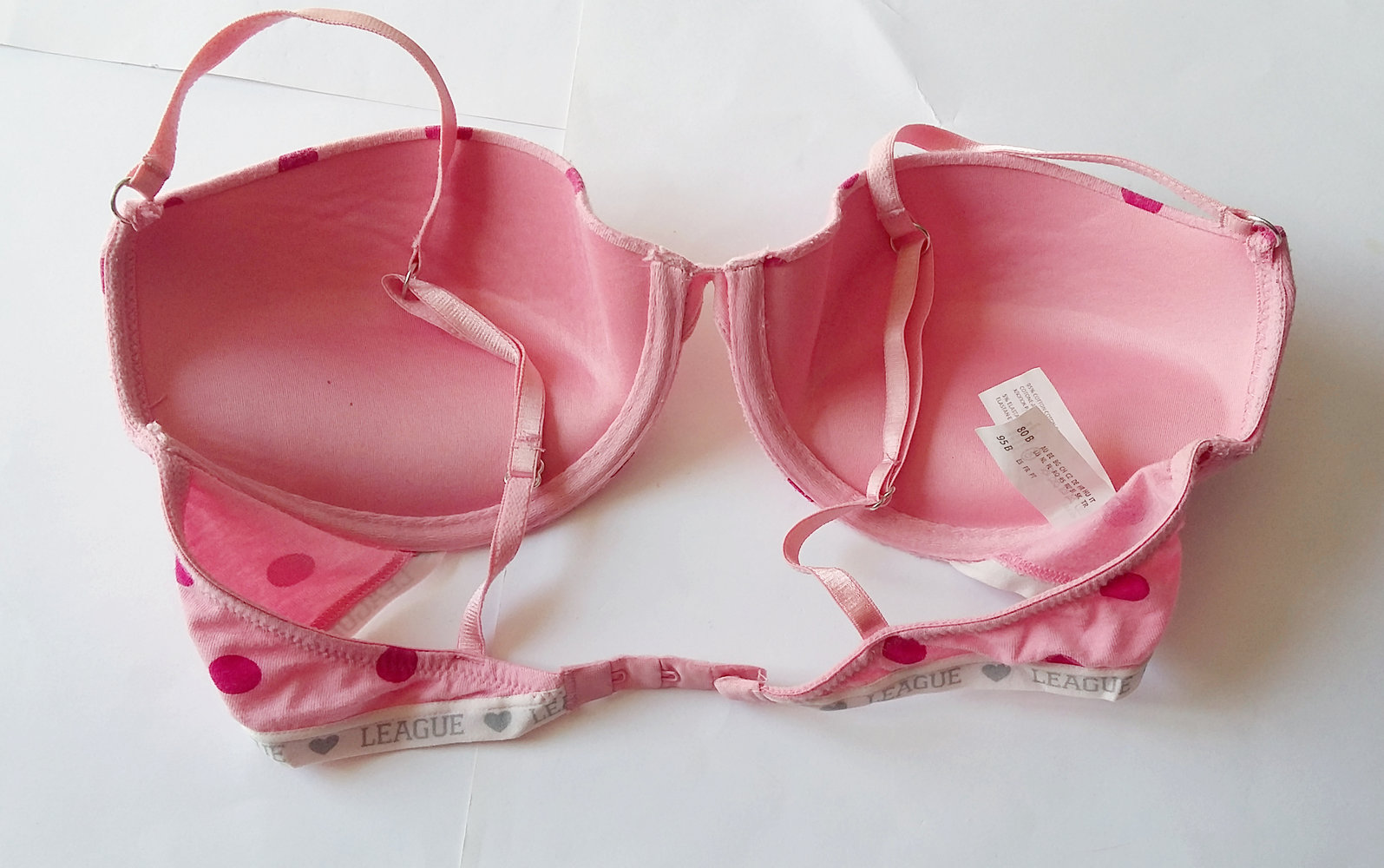 Süßer BH 80B mit Punkten rosa pink gepolstert von C&A