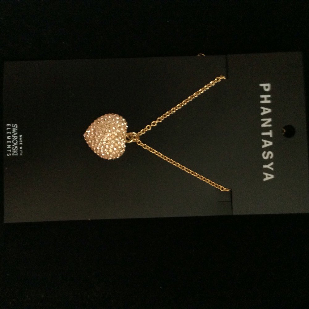 Phantasya Herzkette Swarovski Elemente Goldtöne
