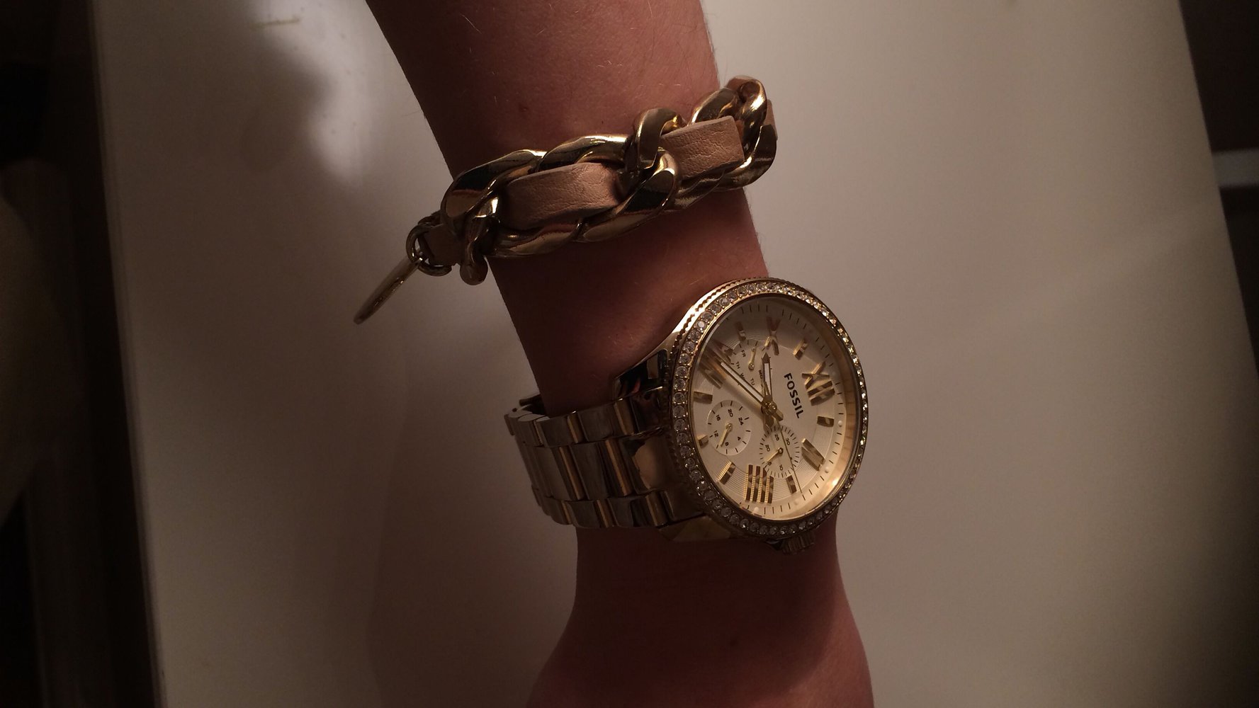 Hallhuber Lederarmband mit gold