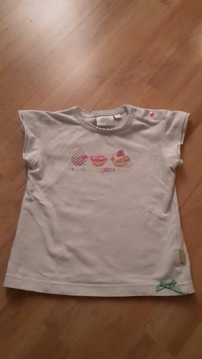 Weißes kurzarm Shirt in Größe 80