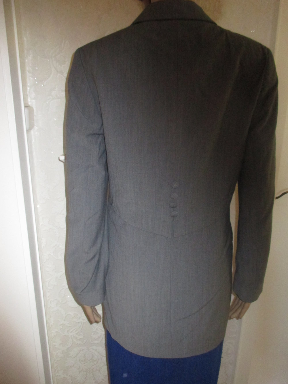 NEU Vintage Schurwolle Anzug Kostüm Long Boyfriend- Style Blazer Mini- Kurz- Mantel 