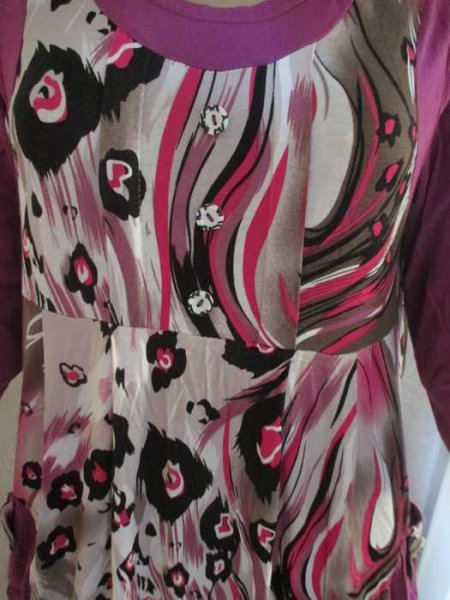 NEU Flower- Power Baby Doll Style DESIGNER Long T- Shirt Gr. 42- 44/ M- L bunt