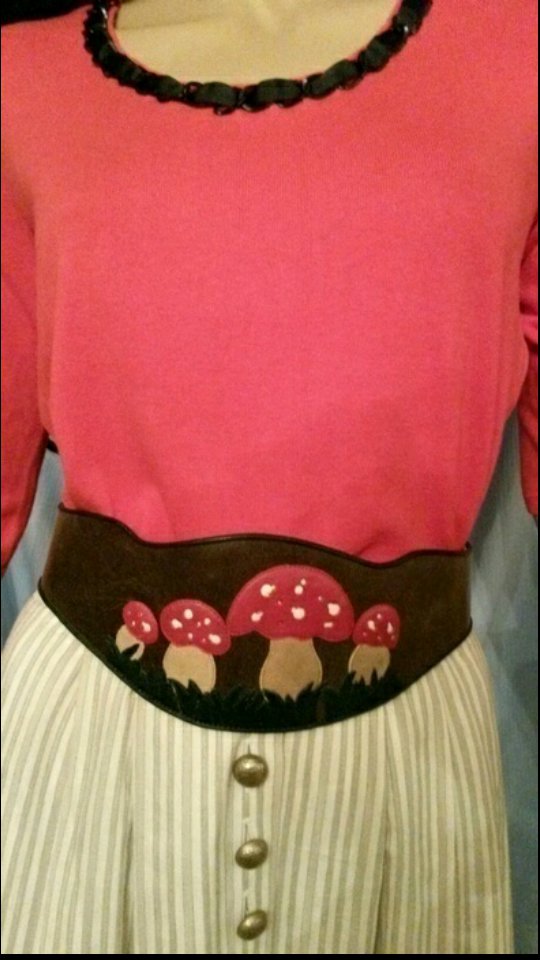 Fliegenpilz Vintage Ledergürtel 