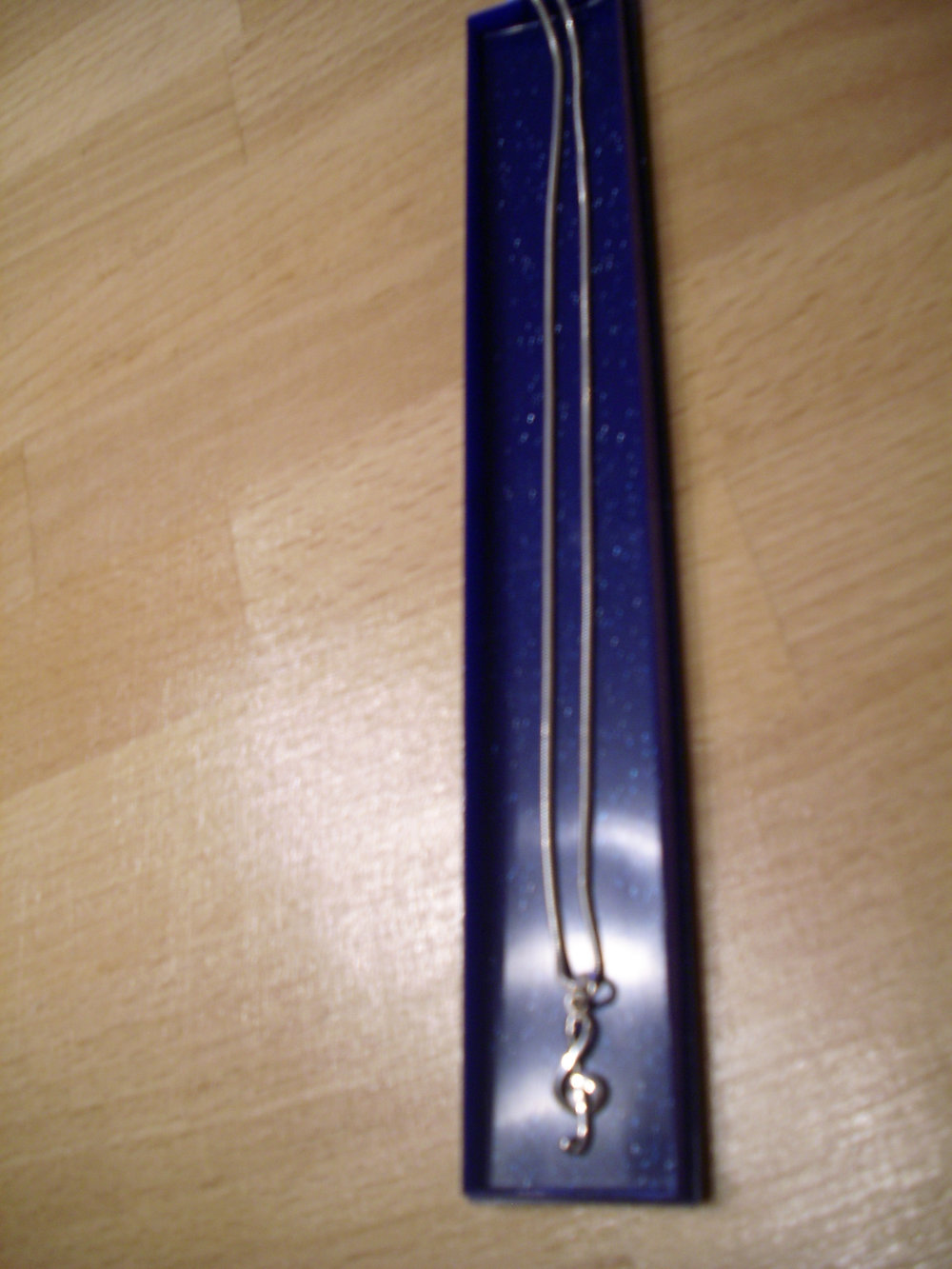 Silberkette mit Notenschlüssel versilbert, Kette mit Anhänger Musical, Motto Schmuck Silber