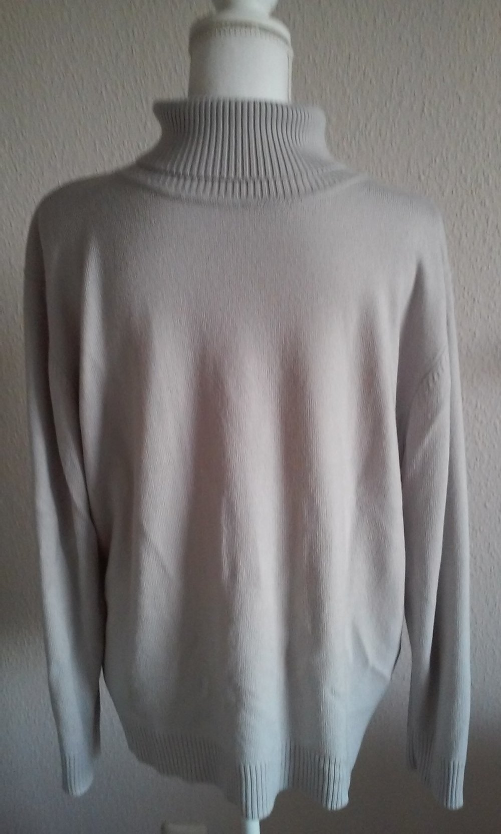 Rollkragenpullover Rolli Pulli hellgrau weich