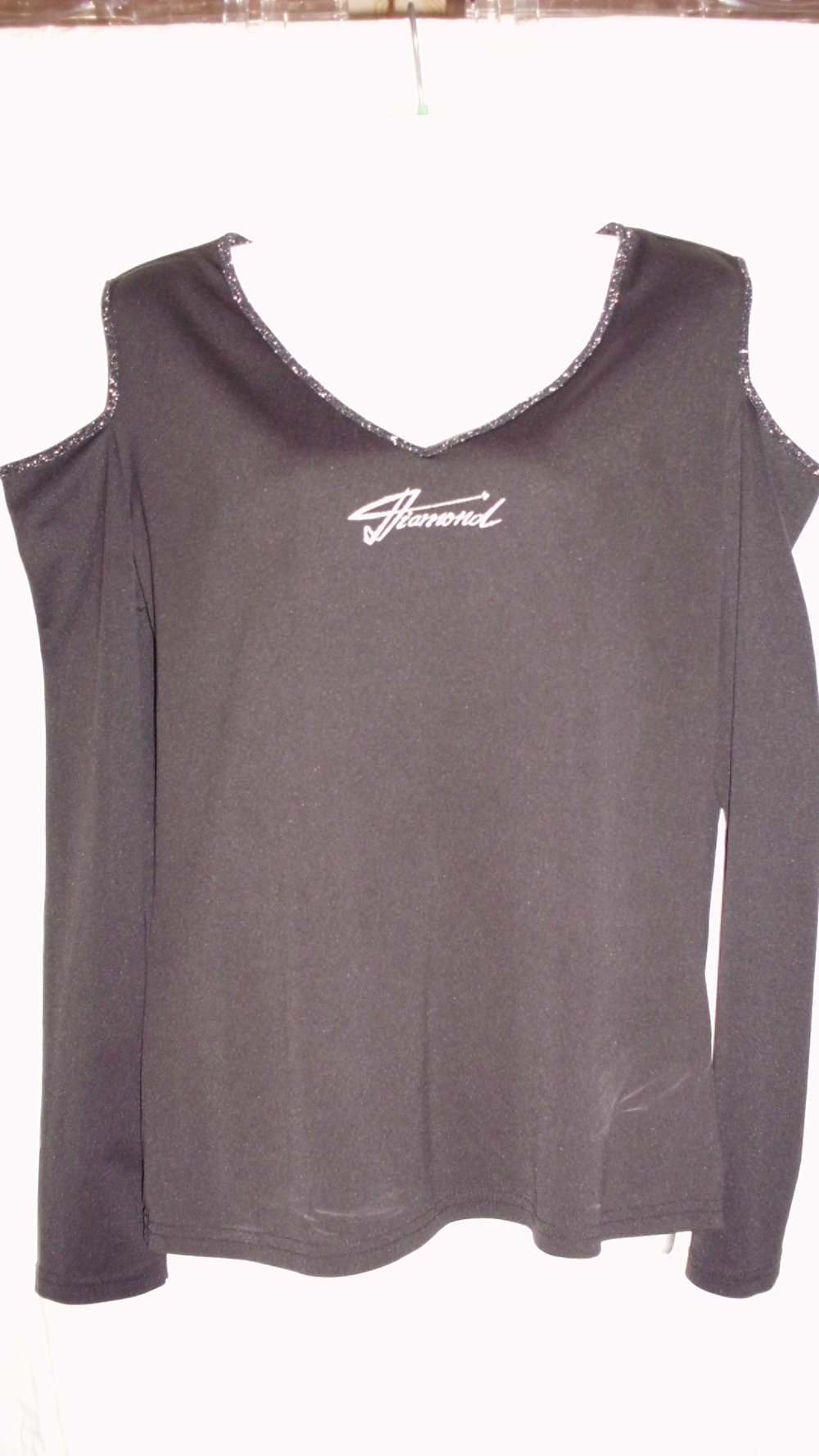 Schulterfreies Shirt schwarz, Gr.44