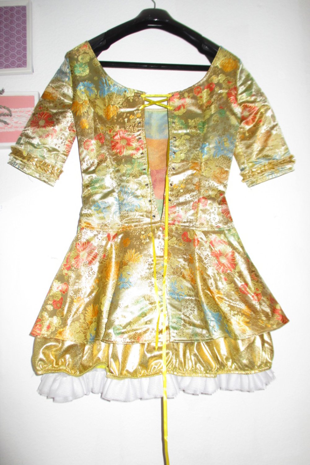 NEU Kostüm Marie Antoinette kurz gold bunt französische Königin Prinzessin Gräfin French Queen historisch Renaissance Barock Rokkoko