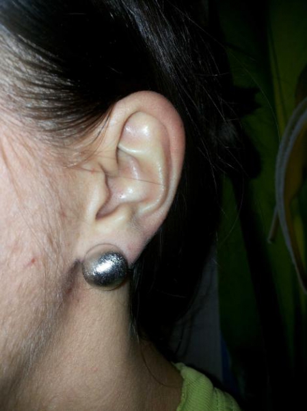 Ohrringe (Clips) aus echtem Silber, (Halb-)Kugeln