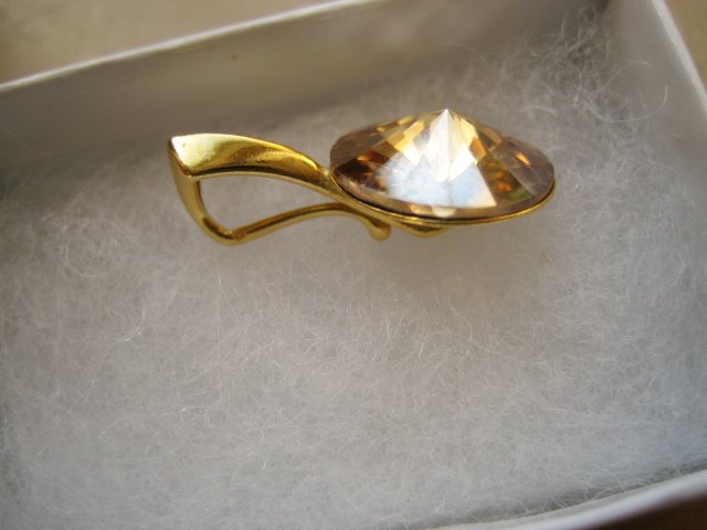 Anhänger Swarovski Rivoli 925er Silber vergoldet 12 cm