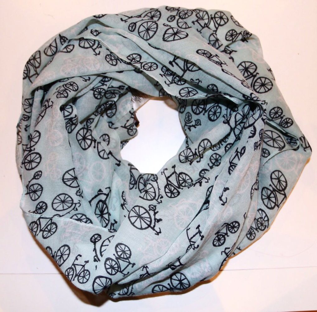 Schöner Pieces Schlauchschal mit Fahrradmuster 