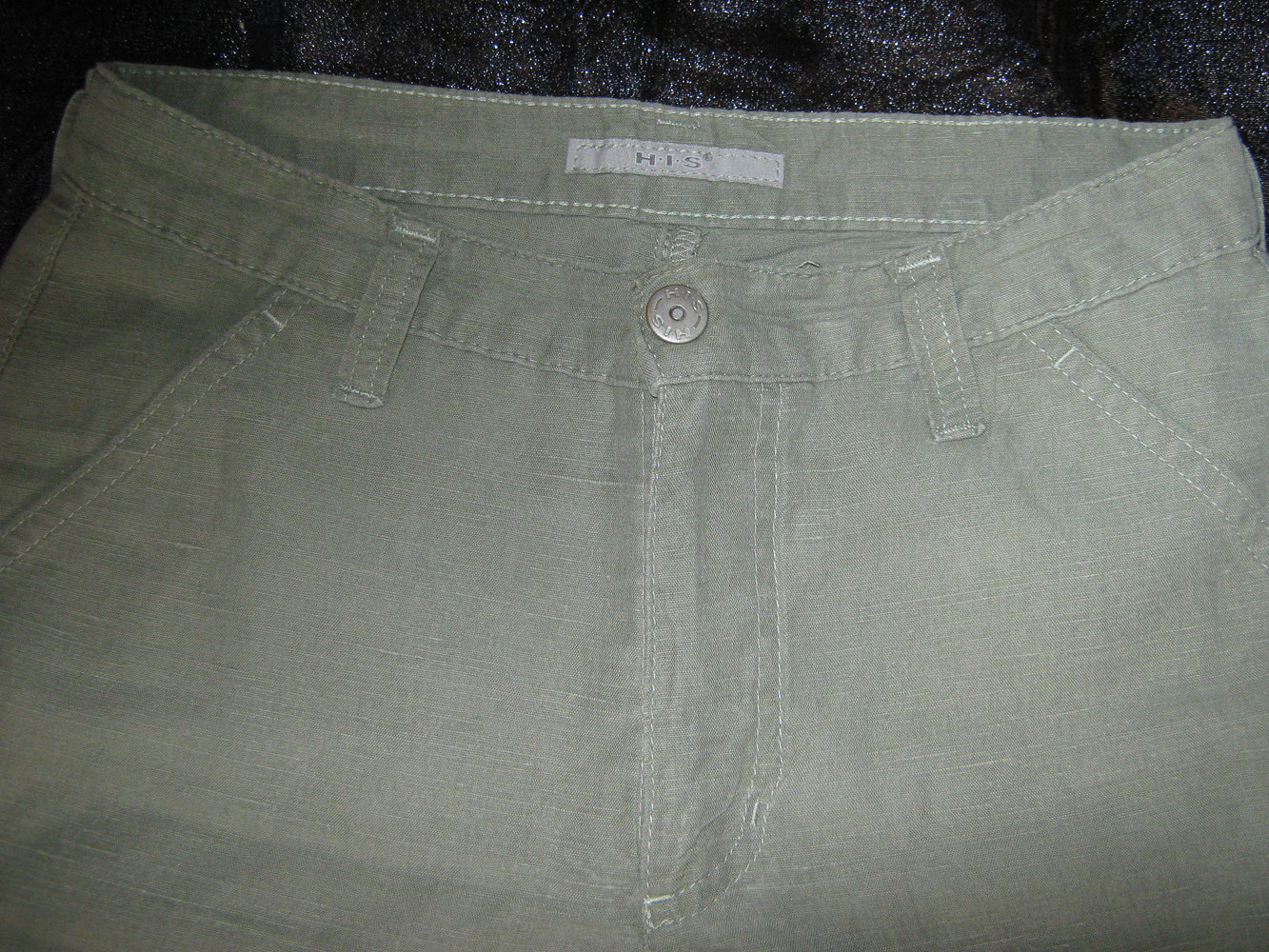 VINTAGE Leinen Marlene- Style Schlag Anzug Hose 