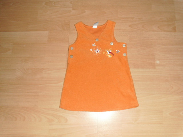 Fleeceträgerkleid von Baby Club, orange mit Motiv, Gr. 86