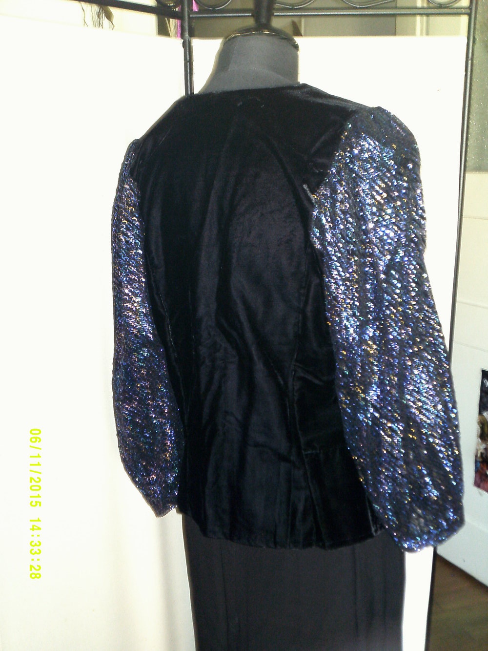 Vintage Gllitzer-Samtjacke