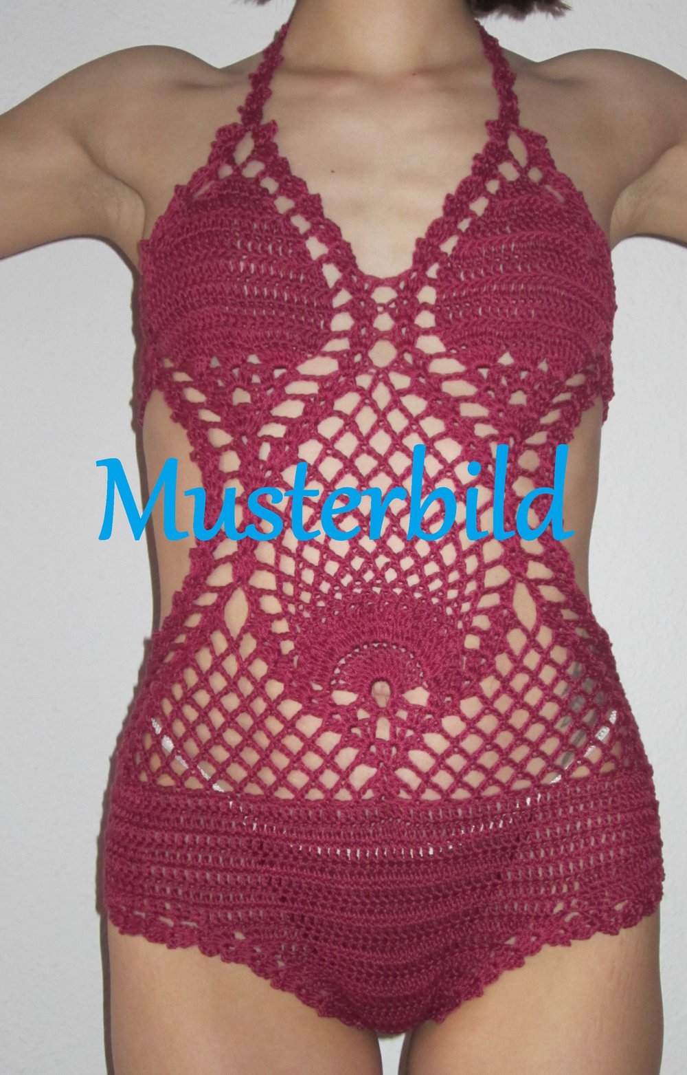 Crochet Häkel Monokini, heißer Badeanzug, sexy Swimwear XS 34
