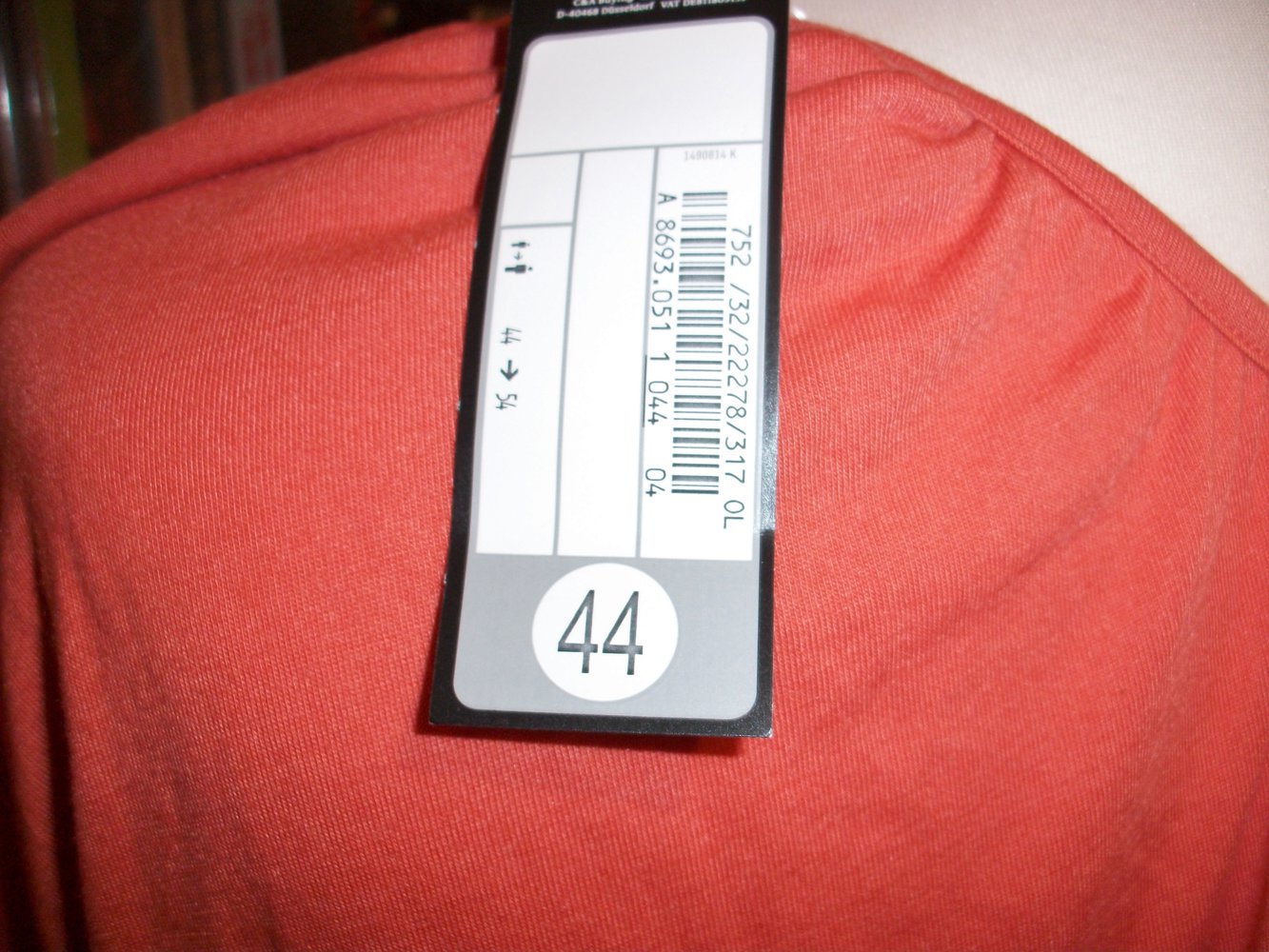 asymmetrisches Shirt in orange von C&A Clockhouse, Gr. 44, unbenutzt, wie neu!