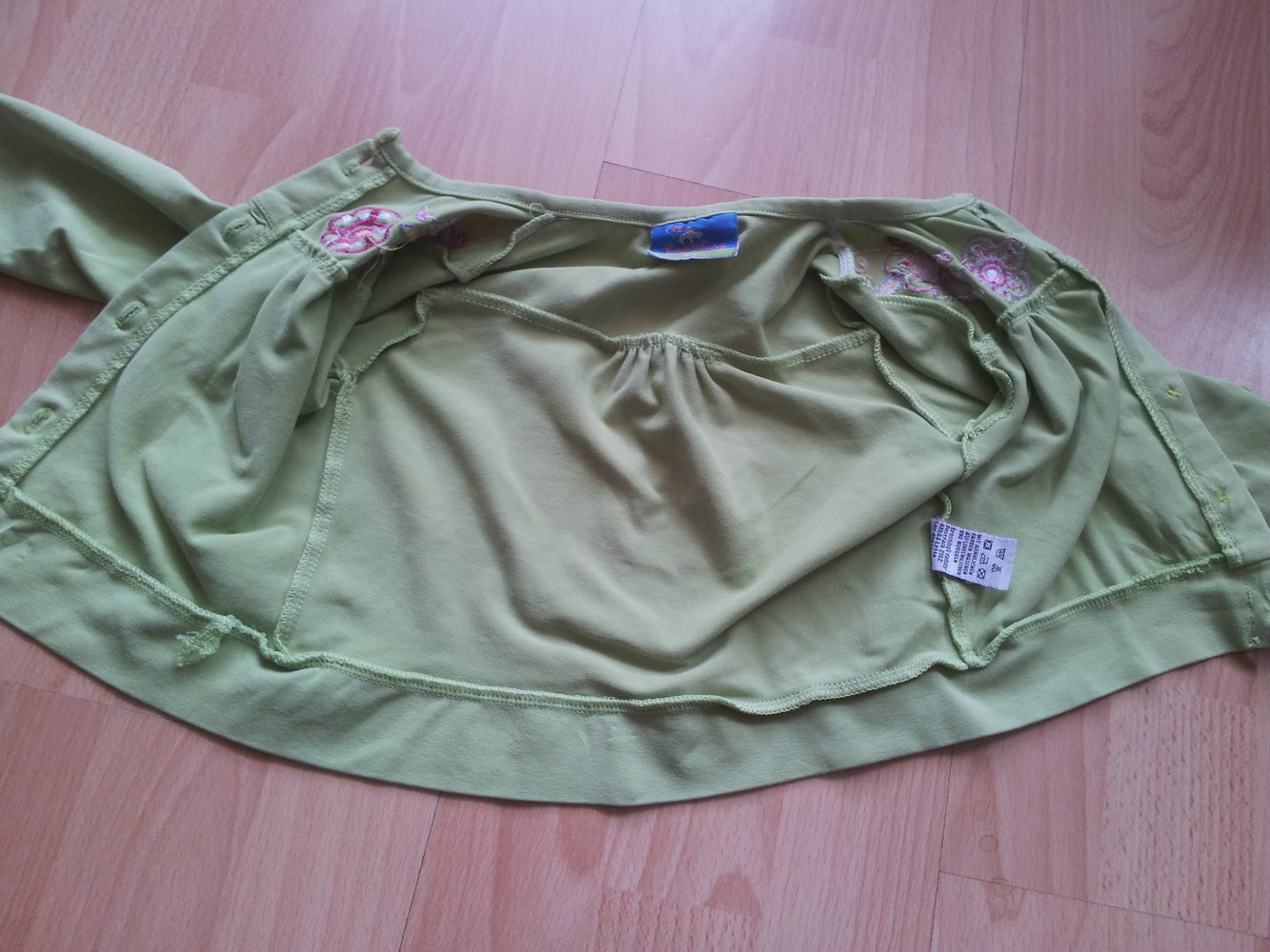 Jacke Sommerjacke hellgrün bunt Blumen stretch Gr. 80