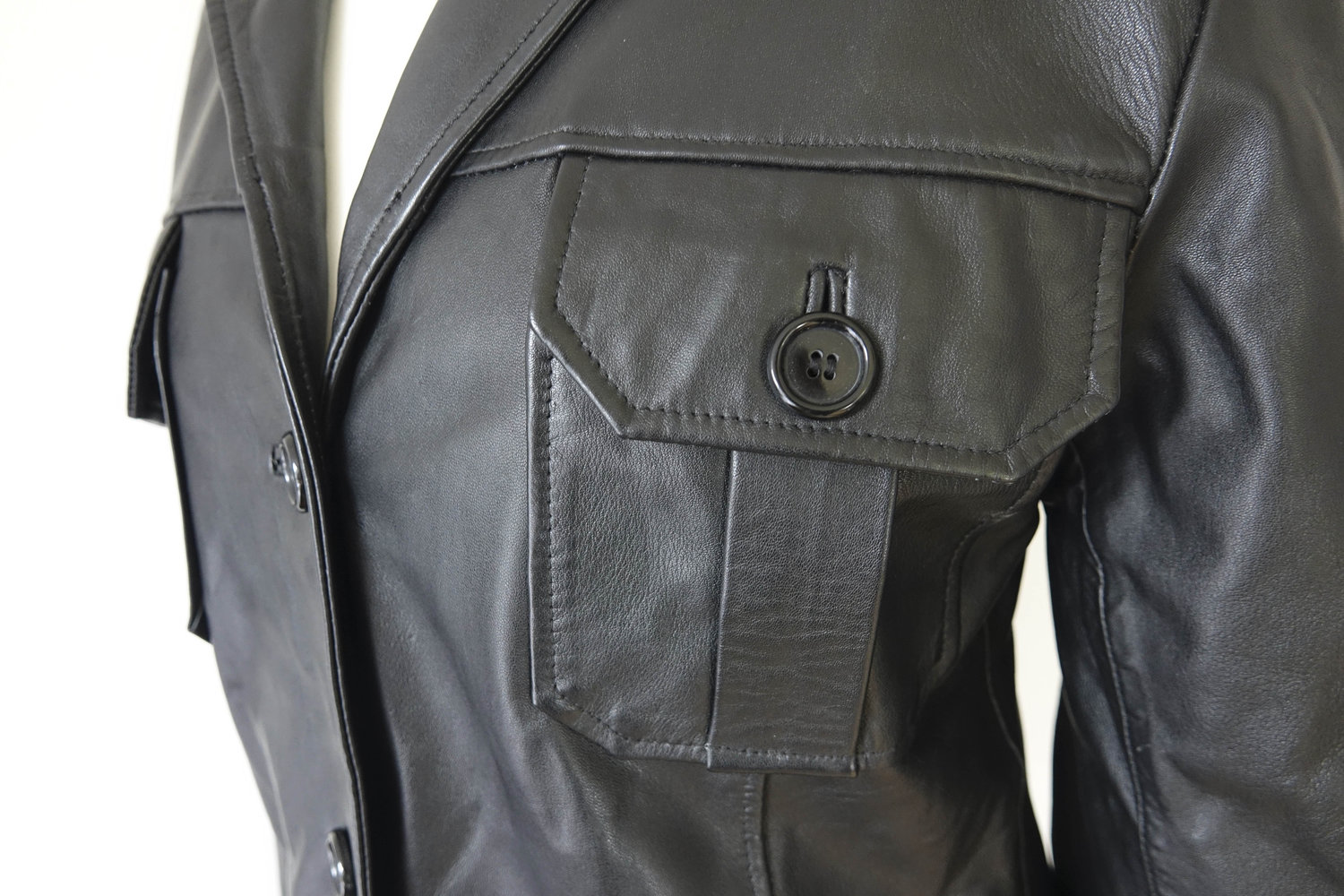 Wunderschöne Schwarze Pantera Lederjacke Größe S