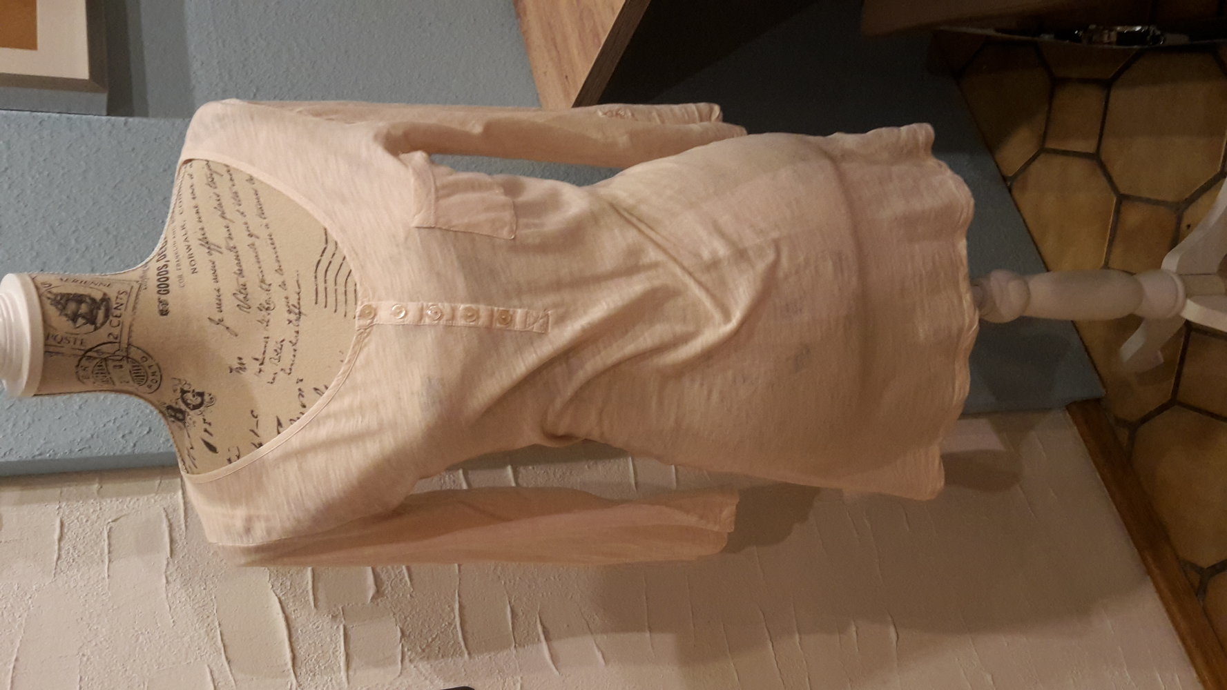 rosa rose lang Shirt longsleeve grM/38 leicht dreiviertelarm chic