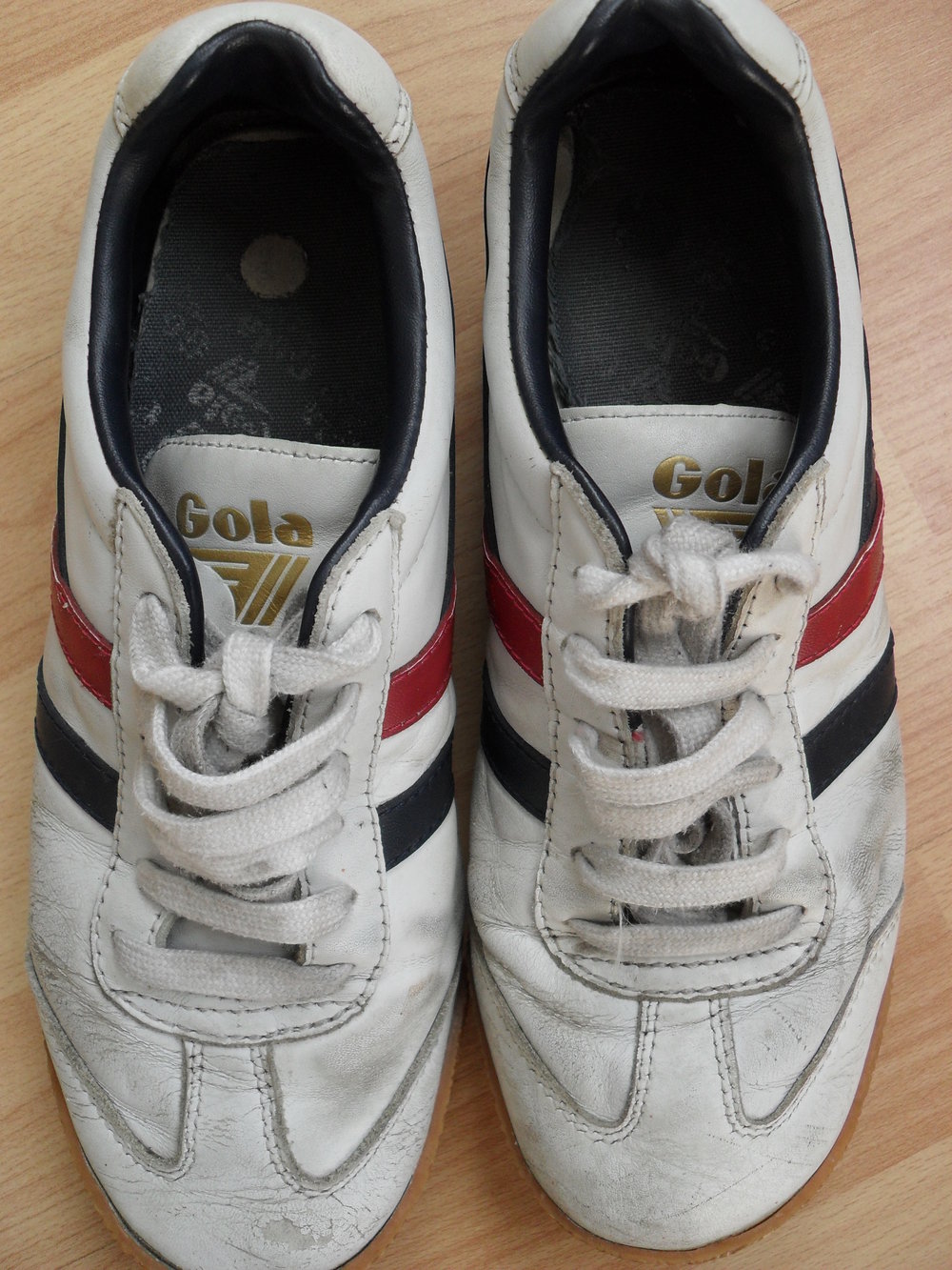 Gola Harrier Sneaker / Gr. 38 37 / white navy red / weiß rot blau / Leder Turnschuhe / retro oldschool vintage