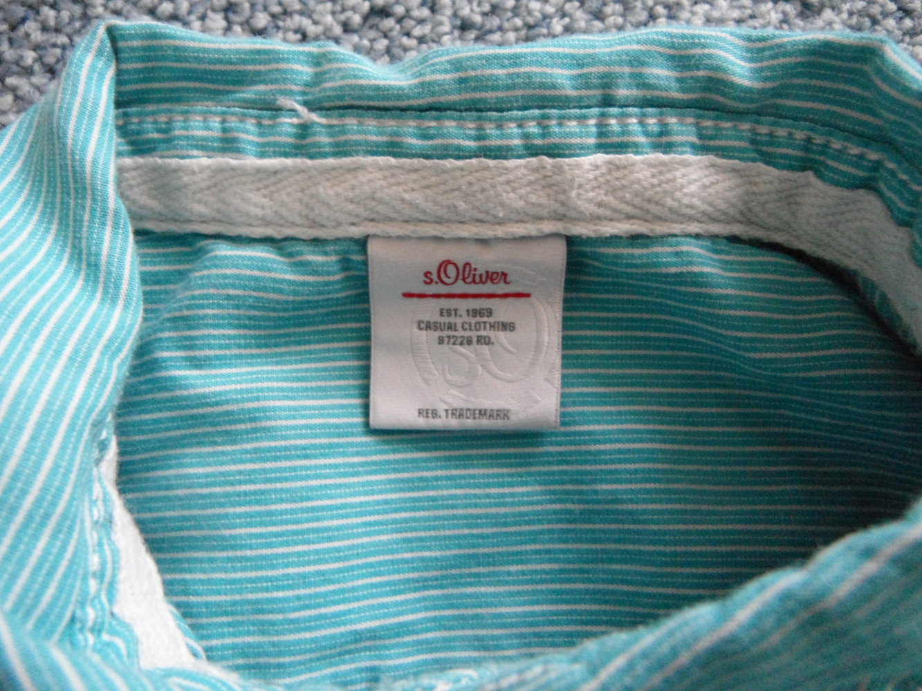 tolles Hemd s.Oliver türkis krempelbar Hubschrauber
