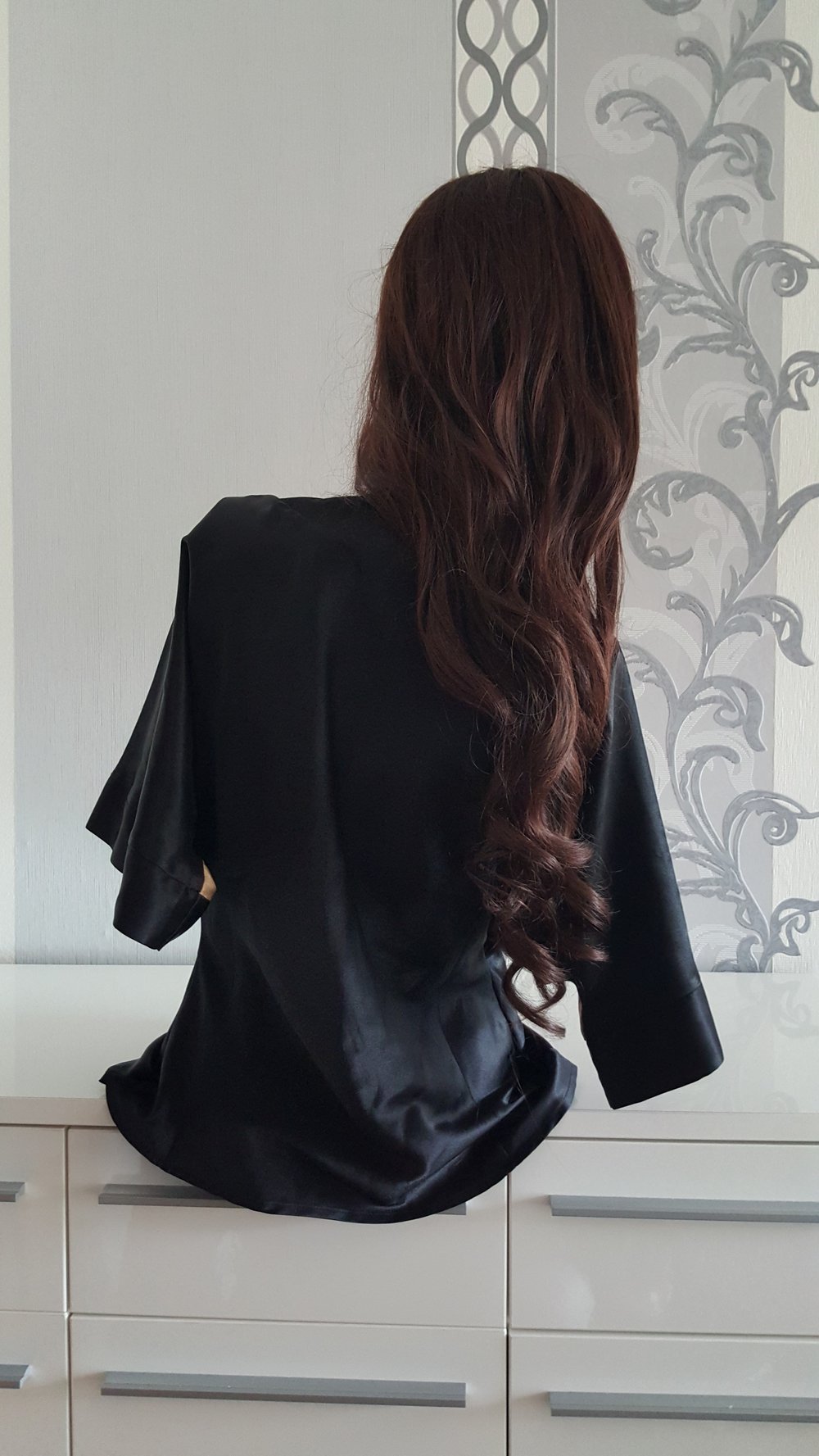 Gold Schwarze Asia Bluse 40 M / L