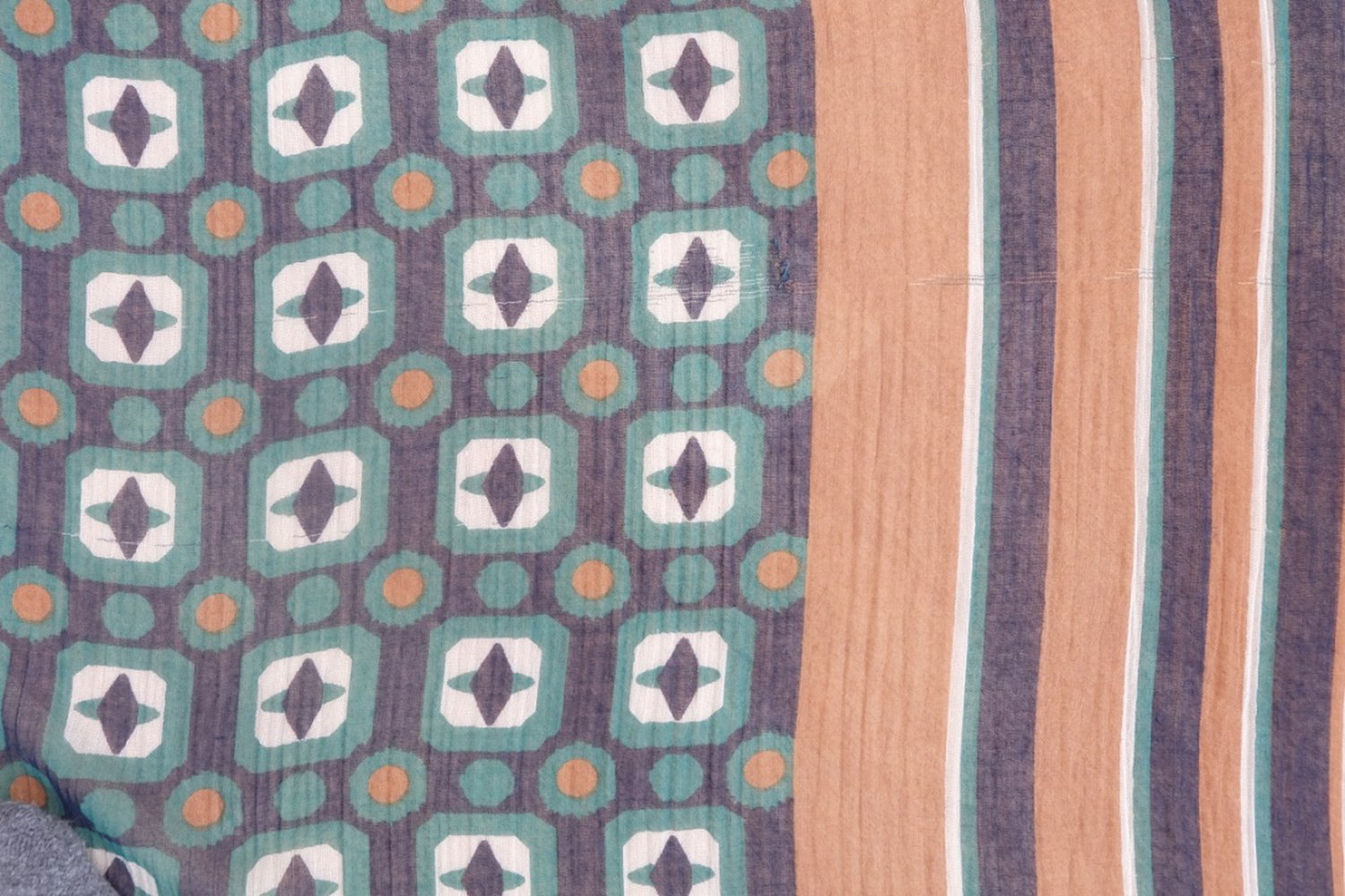 XXL Tuch, Schal, Stola, Jadegrün/ Turkisgrün, Blau, weiss, Camel bedruckt