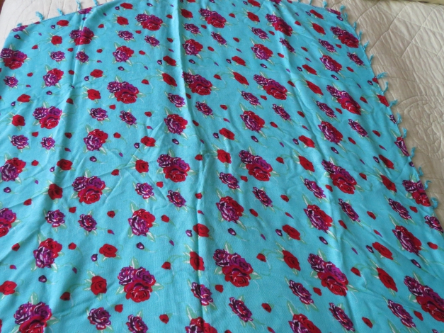 Halstuch, florale Muster, blau