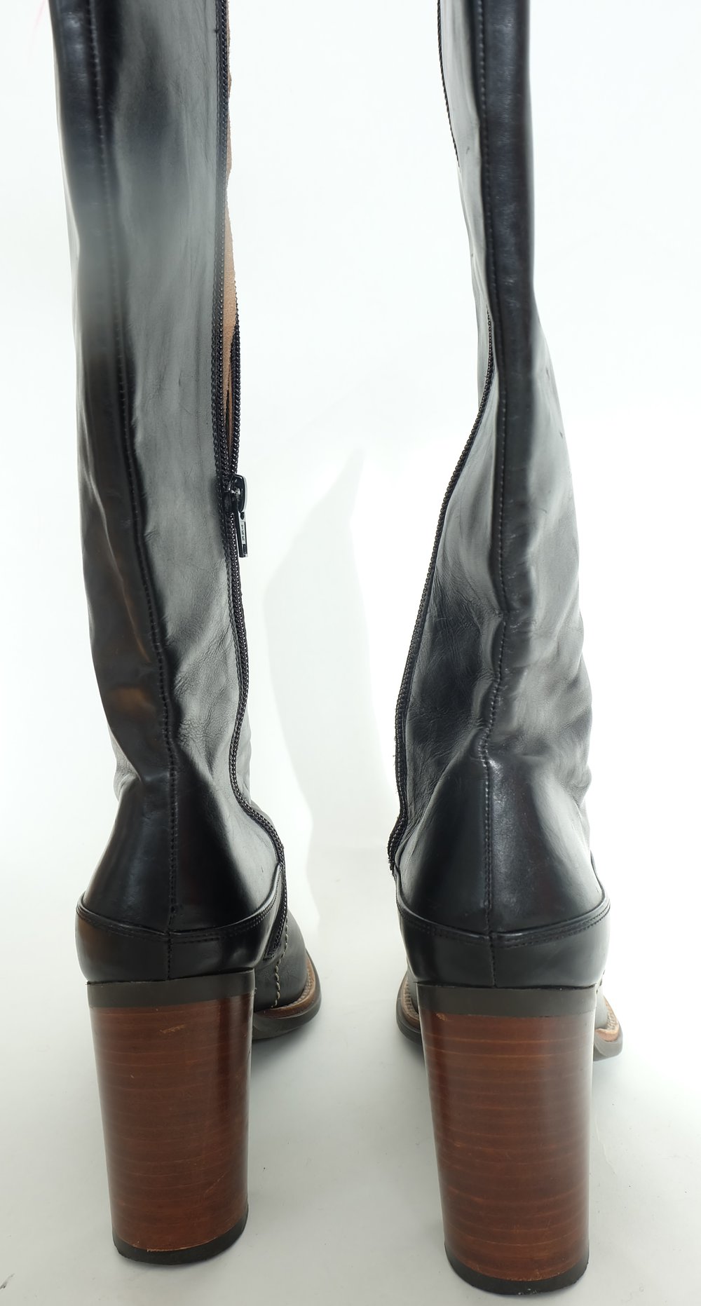 Leder High Heels Stiefel, Boots, Made In Italy Gr 37 Schwarz NKP um 299 €