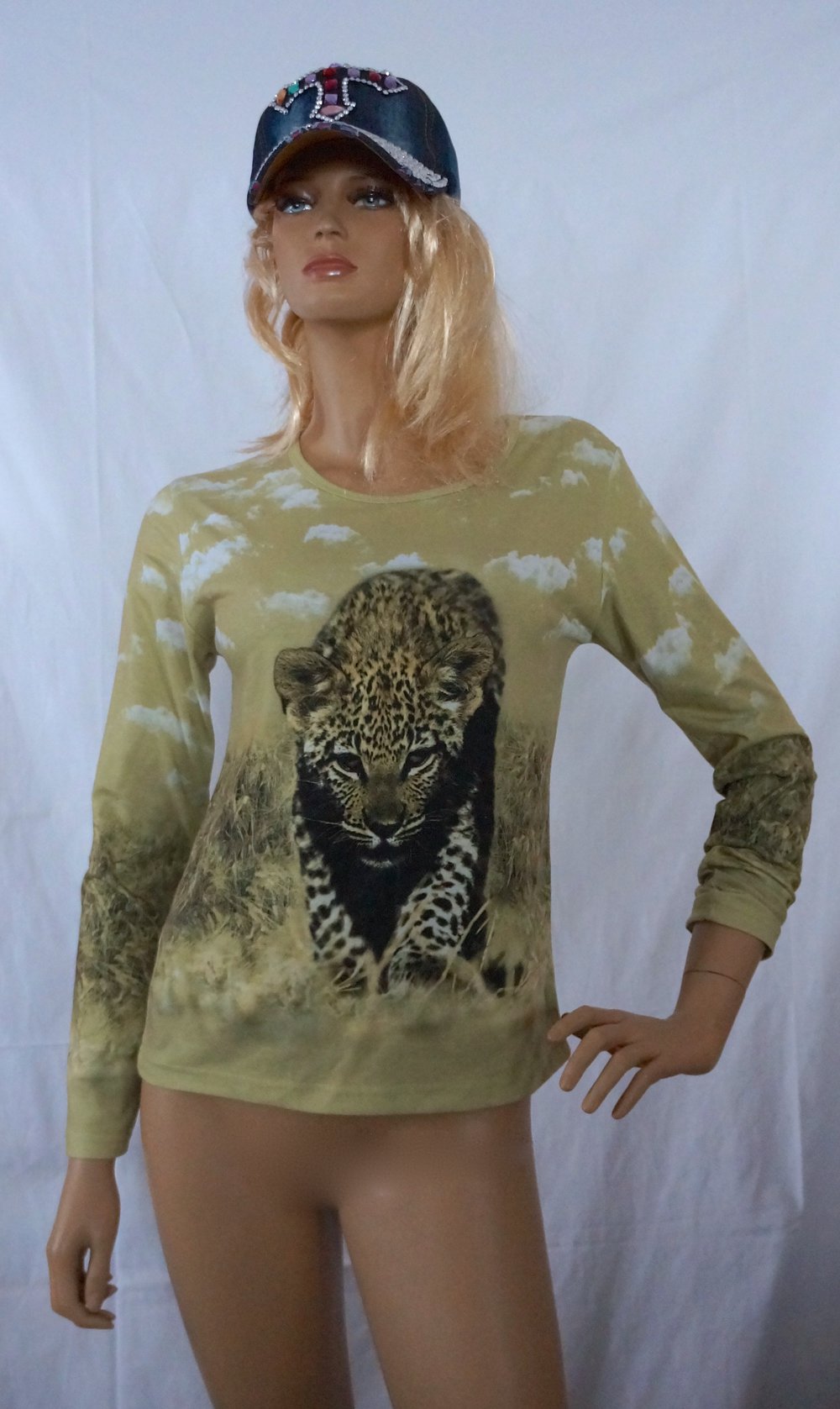 Cooles Tolles Langarm Shirt mit Tiger Motiv Größe M/L